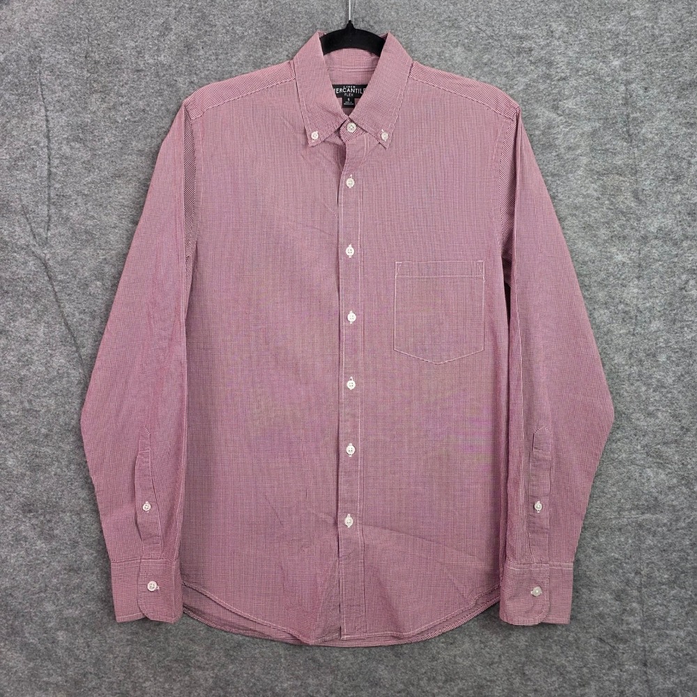 J.Crew Mercantile Flex Mens Small Red Gingham Button Down Long Sleeve Shirt